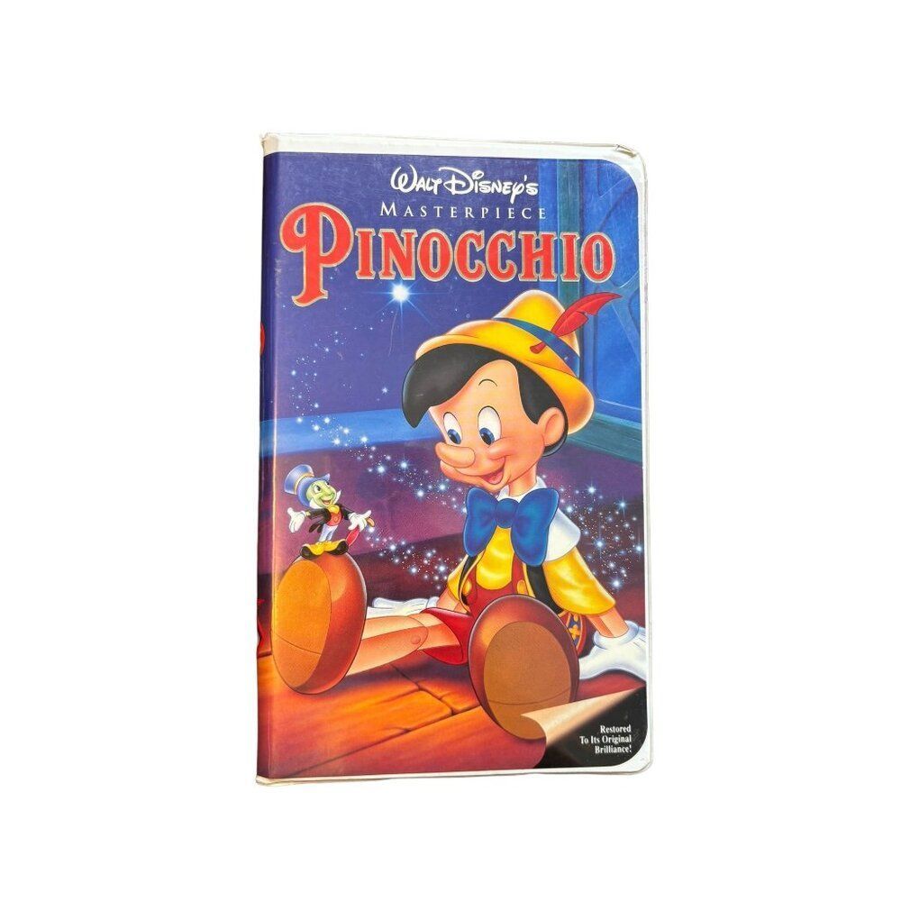 Walt Disney's Masterpiece Pinocchio VHS Tape - Classic Animated Movie Collectibl